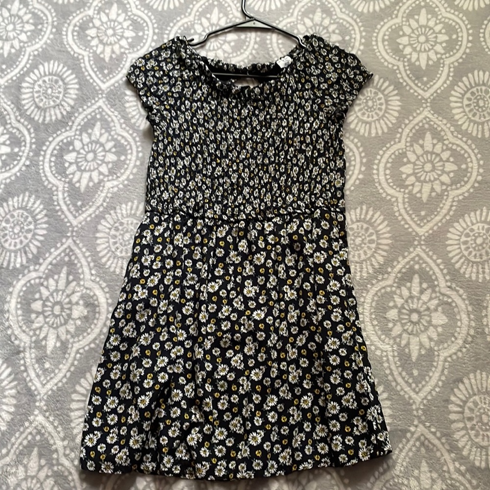 abercrombie kids black dress with daisies.